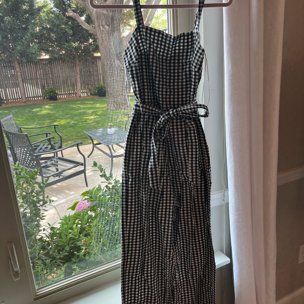Black and White Gingham Jumpsuit